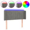 vidaXL T&ecirc;te de lit &agrave; LED Gris clair 93x16x78/88 cm Velours
