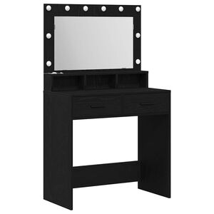 vidaXL Table de Toilette Ch&ecirc;ne noir 79 x 41 x 135 cm Bois d'ing&eacute;nierie