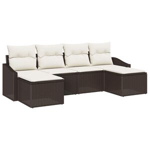 vidaXL Ensemble de salle &agrave; manger pour jardin 6 pc Marron et Cr&egrave;me