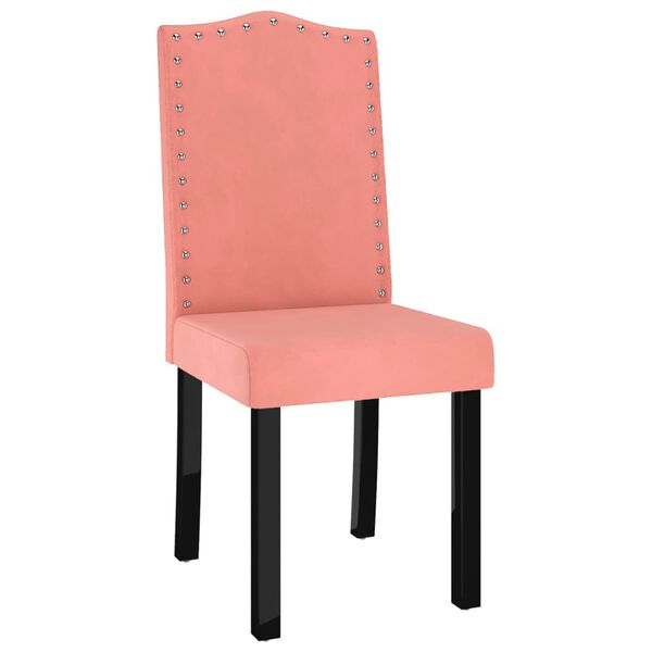vidaXL Chaises &agrave; manger lot de 4 rose velours