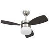 vidaXL Ventilateur de plafond lampe et t&eacute;l&eacute;commande 76 cm Marron fonc&eacute;