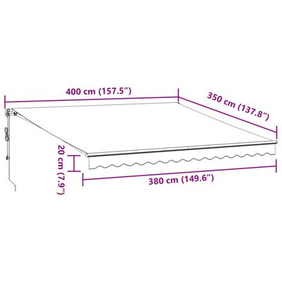 vidaXL Auvent rétractable automatique avec LED anthracite et blanc