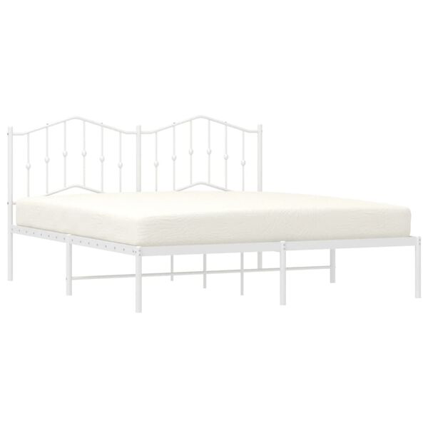 vidaXL Cadre de lit métal sans matelas et tête de lit blanc 180x200 cm