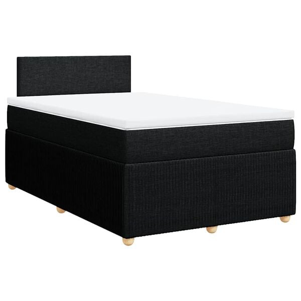 vidaXL Sommier &agrave; lattes de lit avec matelas noir 120x190 cm tissu