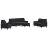 vidaXL Ensemble de canap&eacute;s 4 pcs avec coussins Noir Velours