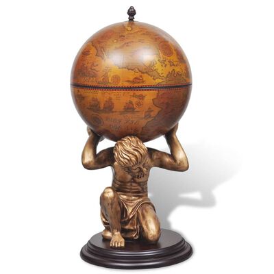 vidaXL Bar sous forme de globe Atlas 42 x 42 x 85 cm