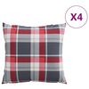 vidaXL Coussins de canap&eacute; 4 pcs motif &agrave; carreaux rouges 50 x 50 cm en tissu