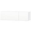 vidaXL Meuble TV bois d’ingénierie 120x40x34 cm blanc brillant