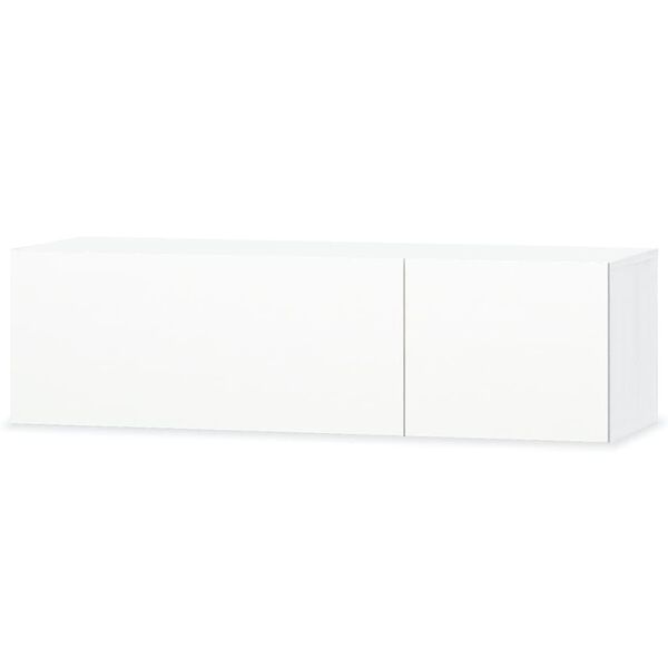 vidaXL Meuble TV bois d’ingénierie 120x40x34 cm blanc brillant