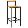 vidaXL Tabourets de bar lot de 2 noir r&eacute;sine tress&eacute;e et bois d'acacia