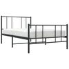 vidaXL Cadre de lit m&eacute;tal sans matelas avec pied de lit noir 90x200 cm