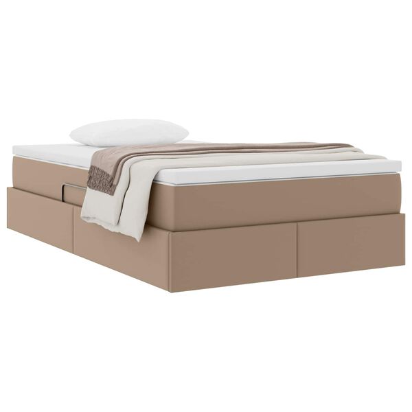 vidaXL Lit avec rangement et matelas Cappuccino 120 x 190 cm