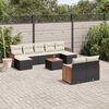vidaXL Salon de jardin 10 pcs avec coussins noir r&eacute;sine tress&eacute;e