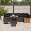 vidaXL Ensemble de canap&eacute; de jardin avec coussin 9 pcs Noir