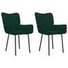 vidaXL Chaises &agrave; manger lot de 2 Vert fonc&eacute; Velours