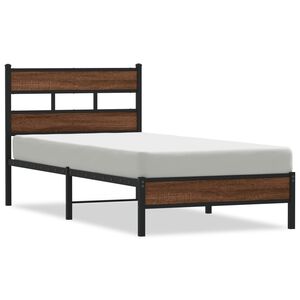 vidaXL Cadre de lit sans matelas ch&ecirc;ne marron 75x190cm bois ing&eacute;nierie