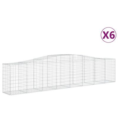 vidaXL Paniers à gabions arqués 6 pcs 400x50x80/100 cm Fer galvanisé