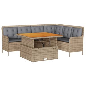 vidaXL Salon de jardin avec coussins 2 pcs beige r&eacute;sine tress&eacute;e