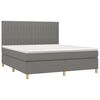 vidaXL Sommier &agrave; lattes de lit avec matelas Gris fonc&eacute; 180x200cm Tissu