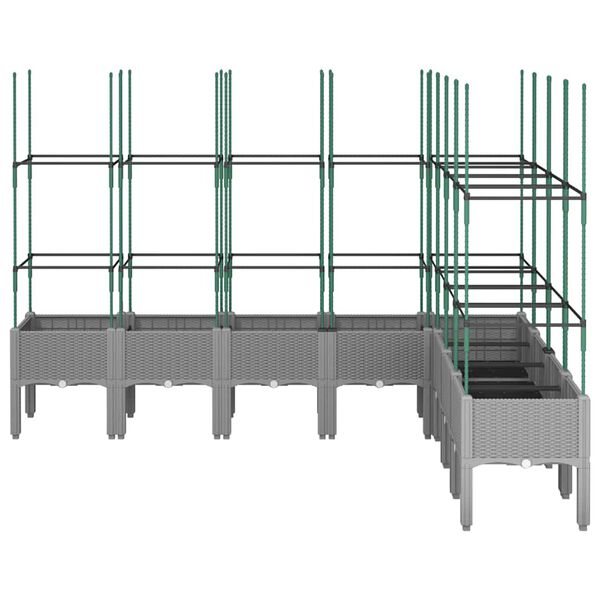 vidaXL Jardini&egrave;re avec treillis gris clair 200x160x142,5 cm PP