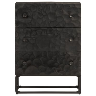 vidaXL Commode noir 55x30x76 cm bois massif de manguier et fer
