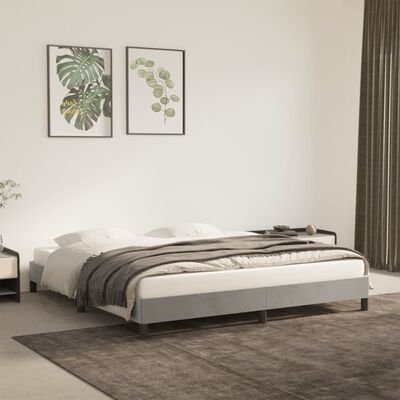 vidaXL Cadre de lit sans matelas gris clair 180x200 cm velours