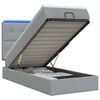 vidaXL Lit coffre avec matelas et LED Gris clair 80 x 200 cm Tissu