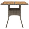 vidaXL Table de jardin et dessus en bois d'acacia gris r&eacute;sine tress&eacute;e