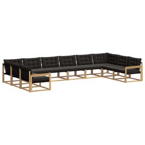 vidaXL Ensemble de canap&eacute;s d'ext&eacute;rieur 10 pc Blanc et noir