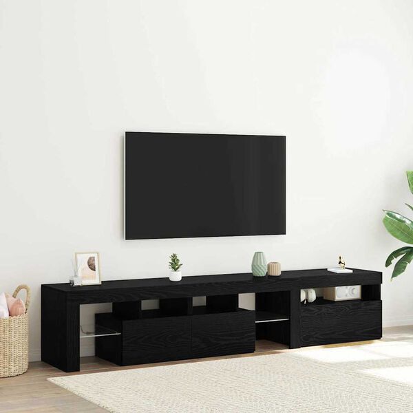 vidaXL Meuble TV 2 pcs Chêne noir 260 x 37 x 40 cm Bois d'ingénierie
