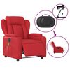 vidaXL Fauteuil de massage inclinable électrique rouge similicuir