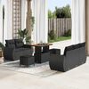 vidaXL Ensemble de canap&eacute; de jardin 8 pcs Noir polyrotin