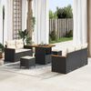 vidaXL Ensemble de canap&eacute; de jardin avec coussin 8 pcs Noir Poly rotin