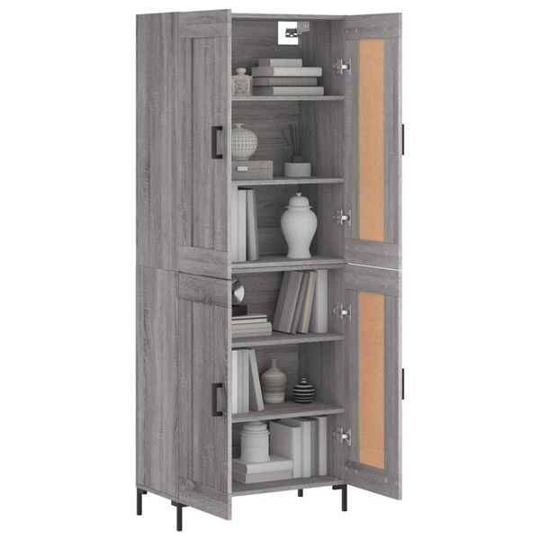 vidaXL Buffet haut Sonoma gris 69,5x34x180 cm Bois d'ing&eacute;nierie