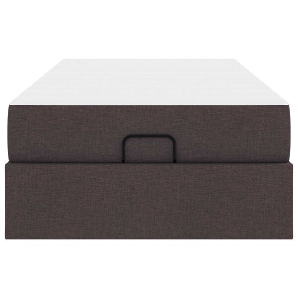 vidaXL Cadre de lit avec matelas avec matelas 2 pcs Tan tissu