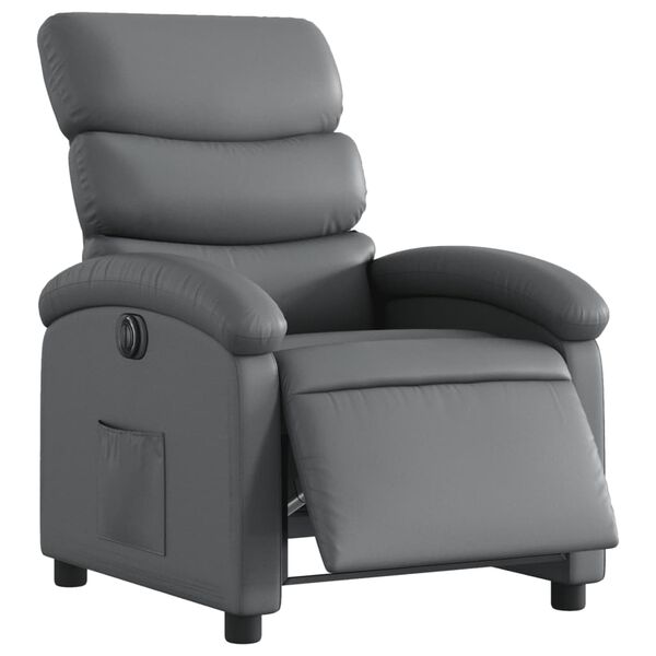 vidaXL Fauteuil inclinable &eacute;lectrique Gris Similicuir