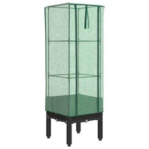 vidaXL Jardini&egrave;re sur&eacute;lev&eacute;e avec housse aspect rotin 40x40x140 cm