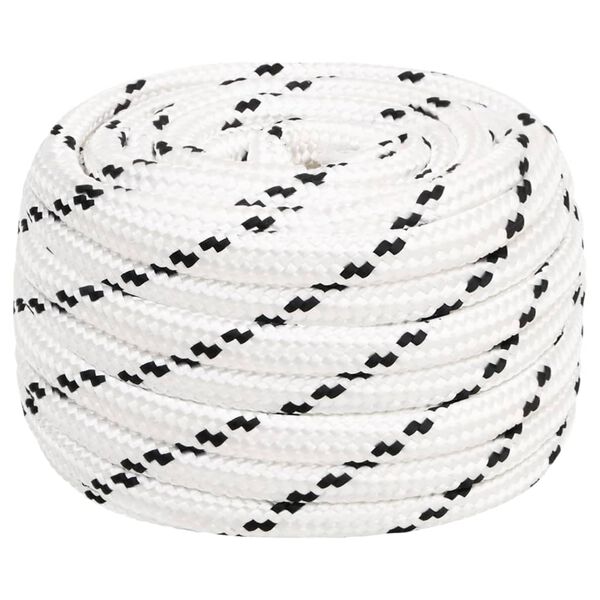 vidaXL Corde de bateau tress&eacute; Blanc 16 mmx50 m Polyester