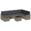 vidaXL Ensemble de canap&eacute; de jardin avec coussin 9 pcs Gris Poly rotin