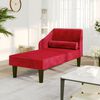 vidaXL Chaise longue avec traversin rouge bordeaux velours