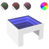 vidaXL Table basse avec LED infini blanc 50x50x30 cm