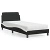 vidaXL Lit avec matelas Dover noir et blanc 90x190 cm similicuir