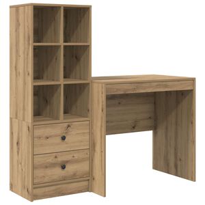 vidaXL Bureau Ch&ecirc;ne artisanal 125,5 x 50 x 127 cm 2 pc