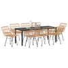 vidaXL Ensemble de salle &agrave; manger pour jardin 9 pcs Marron