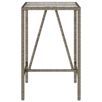 vidaXL Table de bar d’extérieur gris 70x70x110 cm poly rotin