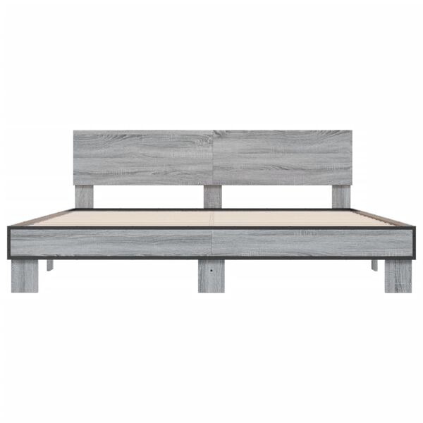 vidaXL Cadre de lit sans matelas sonoma gris 180x200 cm