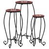vidaXL Tables mosa&iuml;que 3 pcs Terre cuite et blanc C&eacute;ramique