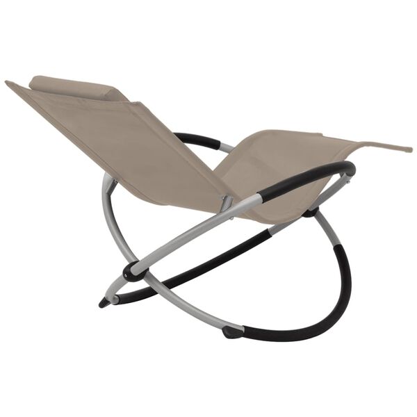 vidaXL Chaise longue g&eacute;om&eacute;trique d'ext&eacute;rieur Acier Taupe