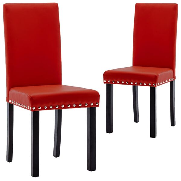 vidaXL Chaises &agrave; manger lot de 2 rouge bordeaux PVC