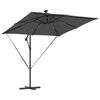 vidaXL Parasol banane &agrave; m&acirc;t d&eacute;port&eacute; Anthracite 249 x 249 x 250 cm